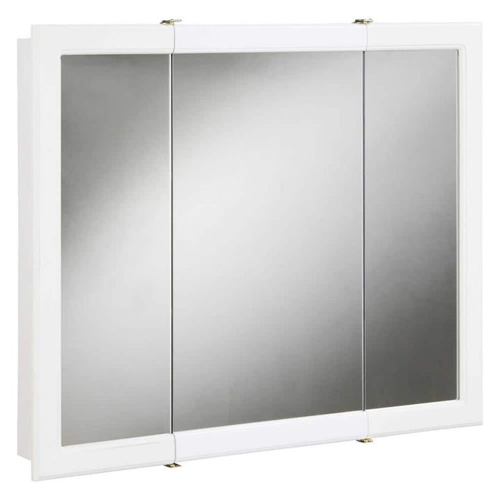 Design House Concord 30 in. W x 30 in. H Rectangular White Semi-Gloss Wood Surface Mount Medicine Cabinet with Mirror