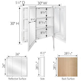 Design House Concord 30 in. W x 30 in. H Rectangular White Semi-Gloss Wood Surface Mount Medicine Cabinet with Mirror