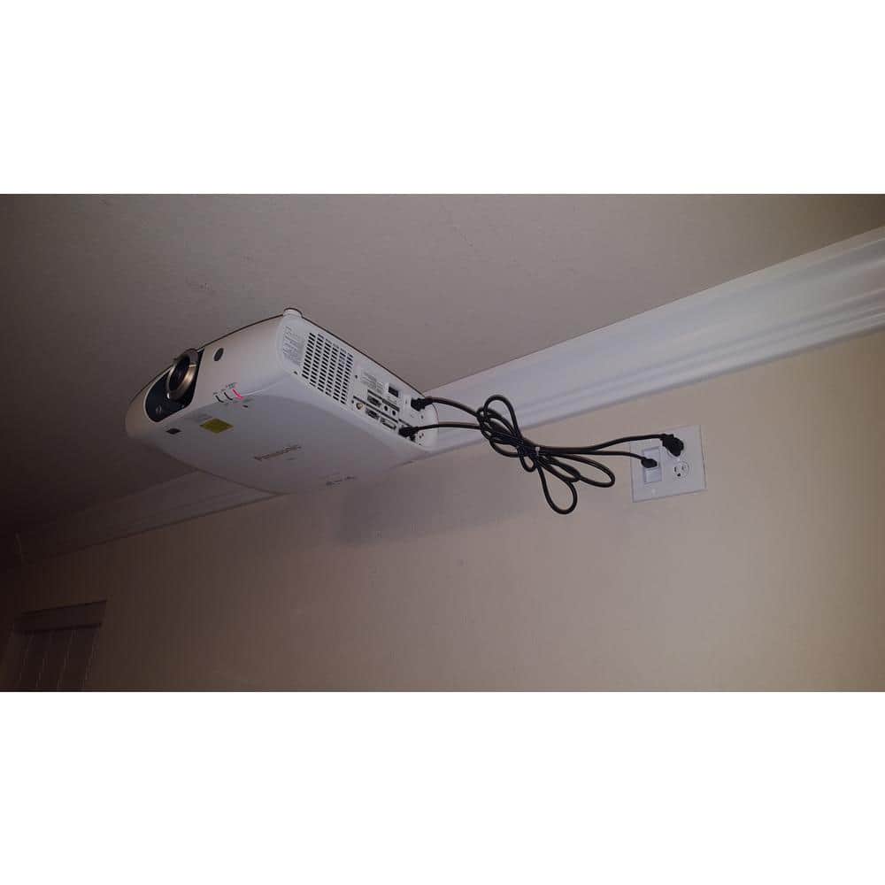 RACEWAY CROWN 0.125 in. x 5.75 in. x 94.5 in. with 4 Brackets PVC Crown Molding System Cable Raceway