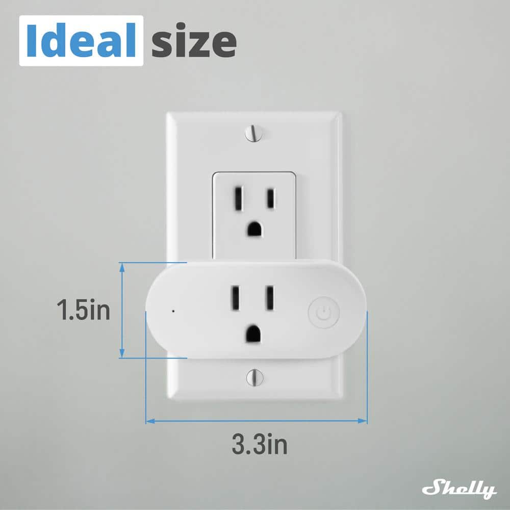Shelly Qubino Wave Plug US, Z-Wave 800 Series Smart Plug with Energy Monitoring 15 A, Home Automation, Z-Wave Gateway