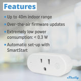 Shelly Qubino Wave Plug US, Z-Wave 800 Series Smart Plug with Energy Monitoring 15 A, Home Automation, Z-Wave Gateway