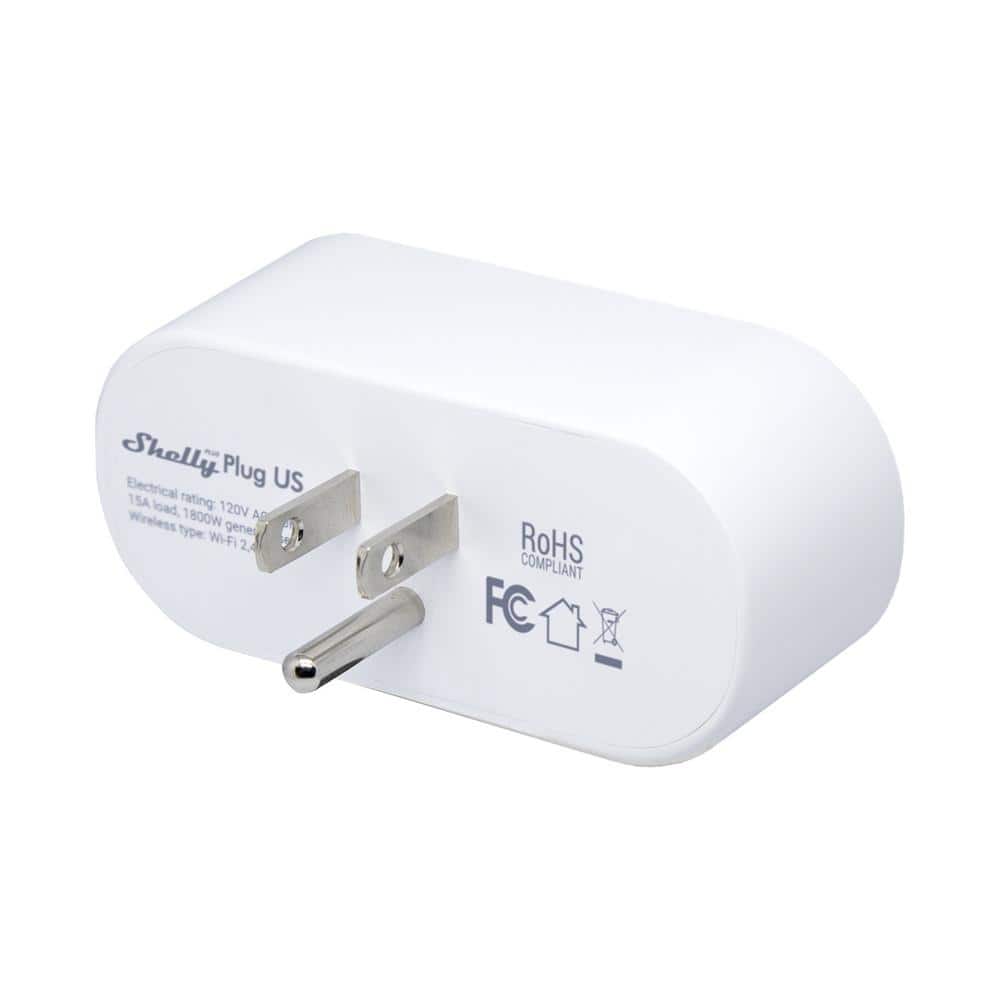 Shelly Plus Plug US, WiFi and Bluetooth Operated Smart Plug With Power Measurement, Home Automation, Remote Control