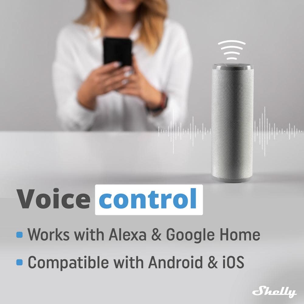 Shelly Plus Plug US, WiFi and Bluetooth Operated Smart Plug With Power Measurement, Home Automation, Remote Control