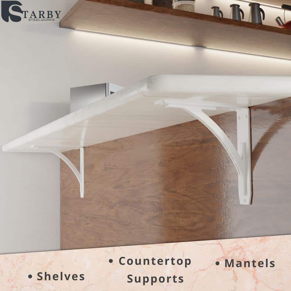 Sullivan 10 in. L White Steel Heavy Duty Floating Shelf Bracket (2 Pack)
