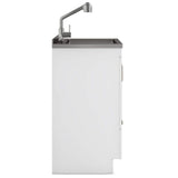 Simpli Home Cardinal Transitional 28 in. Wall Mount Laundry Sink with Cabinet Laundry Cabinet Faucet and Stainless Steel Sink White