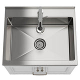 Simpli Home Cardinal Transitional 28 in. Wall Mount Laundry Sink with Cabinet Laundry Cabinet Faucet and Stainless Steel Sink White
