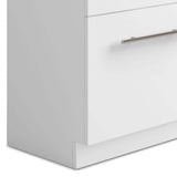 Simpli Home Metro Modern 28 in. Wall Mount Laundry Sink with Cabinet Faucet and Stainless Steel Sink in White