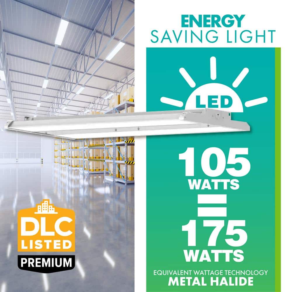 Simply Conserve 175-Watt Equivalent Dimmable Integrated LED Linear High Bay Light, 5000K Daylight, 1-pack