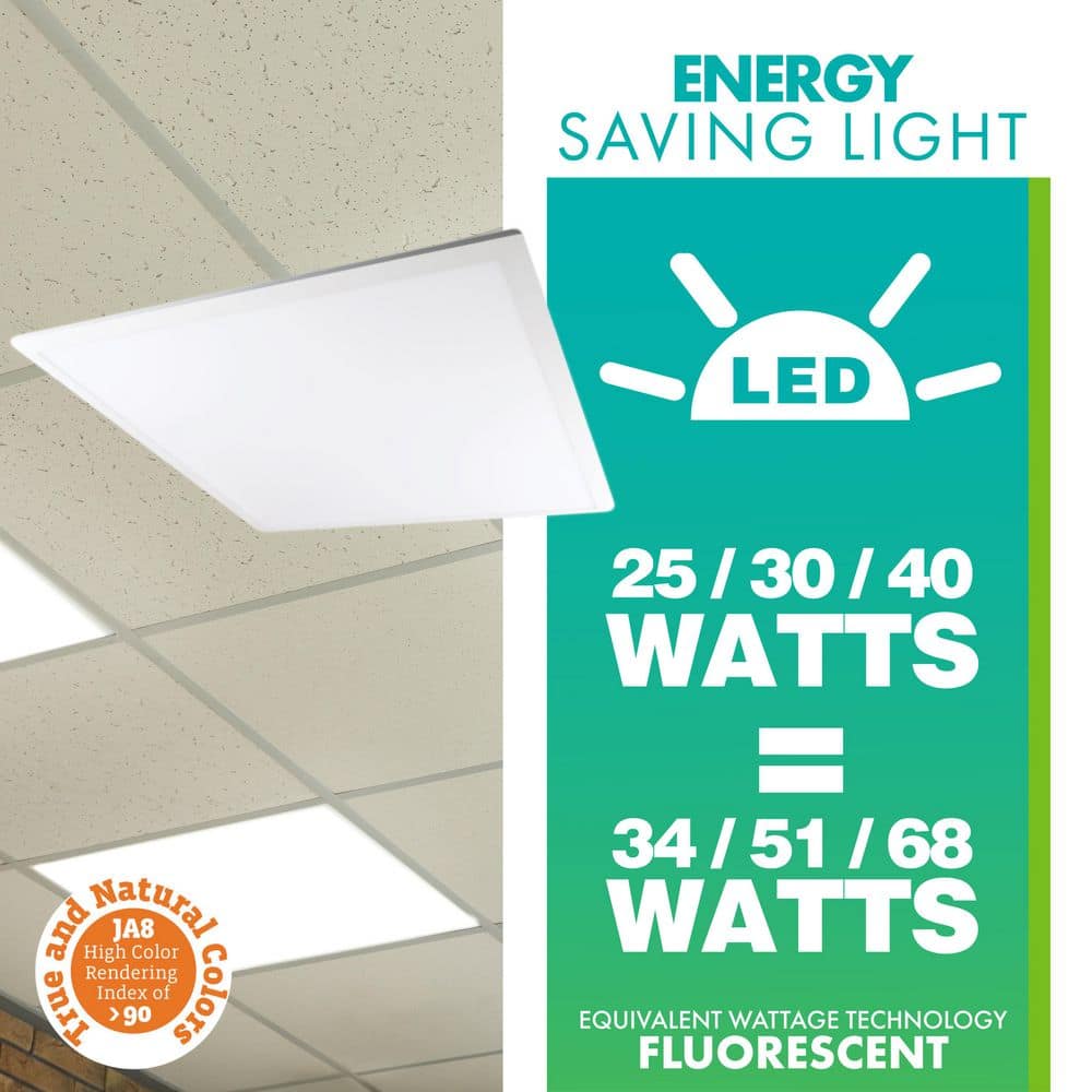 Simply Conserve 2 ft. x 2 ft. 3125/3750/5000 Lumens Integrated LED Panel Light 3500K/4000K/5000K Field Selectable Lumens and Color Temp