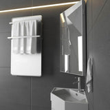 eclife 12.8 in. W x 24.2 in. H Rectangular Single Door Corner Surface Mount Frameless Medicine Cabinet with Mirror in White