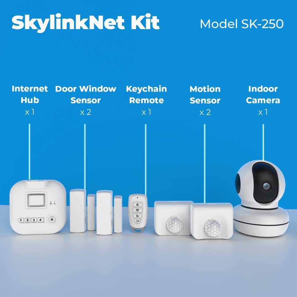 SkyLink Wireless Alarm, Camera Deluxe Security System - Echo Alexa compatible