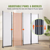 SKYSHALO Room Divider, 5.6 ft. (88 in. x 67.5 in.���Room Dividers and Folding Privacy Screens (4-Panel), White