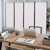 SKYSHALO Room Divider, 5.6 ft. (88 in. x 67.5 in.���Room Dividers and Folding Privacy Screens (4-Panel), White