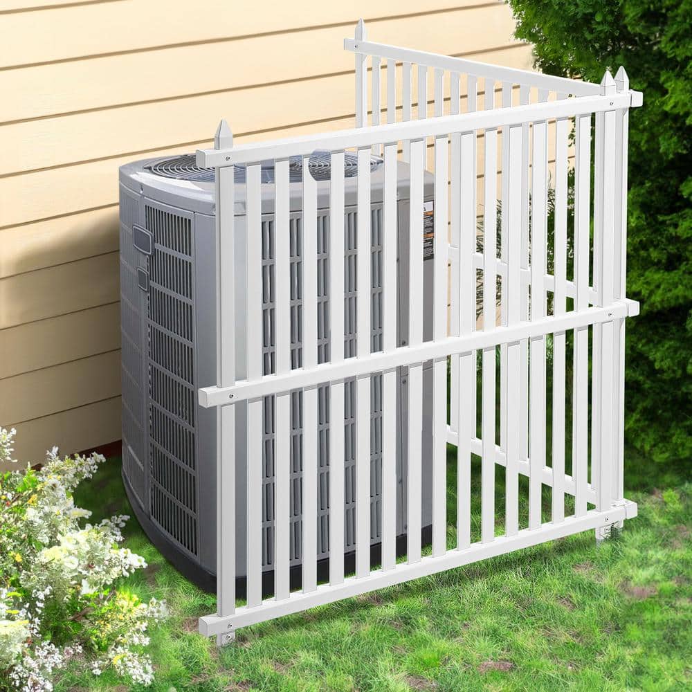 SKYSHALO 48x48in. Framed Flat Vinyl Privacy Fence Panels, Air Conditioner Fence, Outdoor Privacy Screens for Trash Can