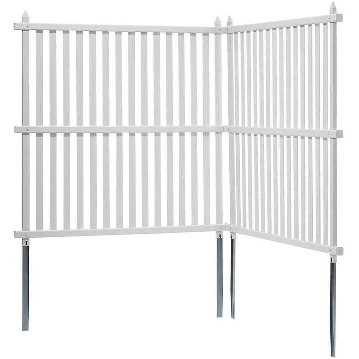 SKYSHALO 48x48in. Framed Flat Vinyl Privacy Fence Panels, Air Conditioner Fence, Outdoor Privacy Screens for Trash Can