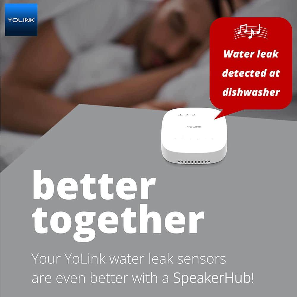 YoLink Water Leak Detector 1/4 Mile World's Longest Range, Wireless Smart Water Leak Sensor Alexa, IFTTT, Hub Required