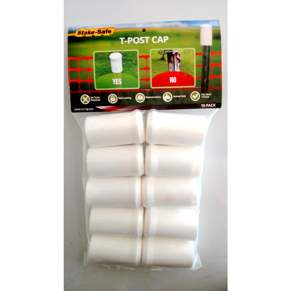 Stake Safe T Posts, Rebar 3-8, Smaller U Posts, Tent Stakes (10 per Bag) White