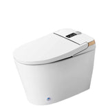 Staykiwi Elongated Bidet Toilet 1.28 GPF in White with Adjustable Sprayer Settings, Deodorizing, Soft Close