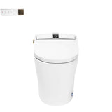Staykiwi Elongated Bidet Toilet 1.28 GPF in White with Adjustable Sprayer Settings, Deodorizing, Soft Close