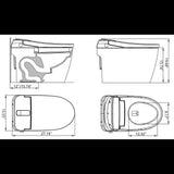 Staykiwi Elongated Bidet Toilet 1.28 GPF in White with Adjustable Sprayer Settings, Deodorizing, Soft Close