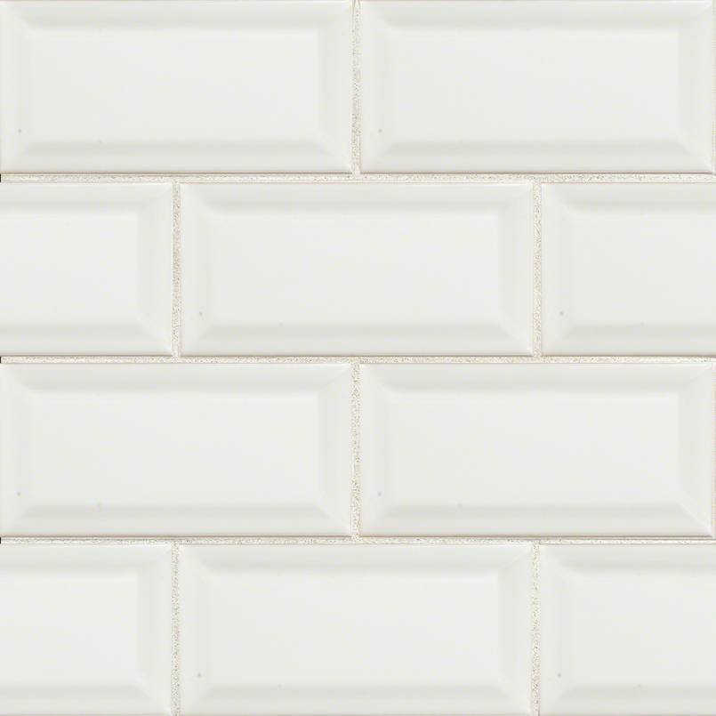 MSI Beveled 3 in. x 6 in. Glossy Ceramic White Subway Tile (1 sq. ft. / case)