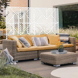 Sudzendf White Outdoor Indoor Privacy Screen Metal Freestanding Decorative Screen for Deck Balcony Patio, Privacy Fence Panels