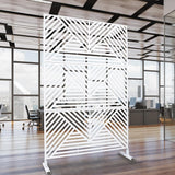Sudzendf Outdoor and Indoor Freestanding Decorative Privacy Screen Metal Privacy Screen, Fence Panels in White