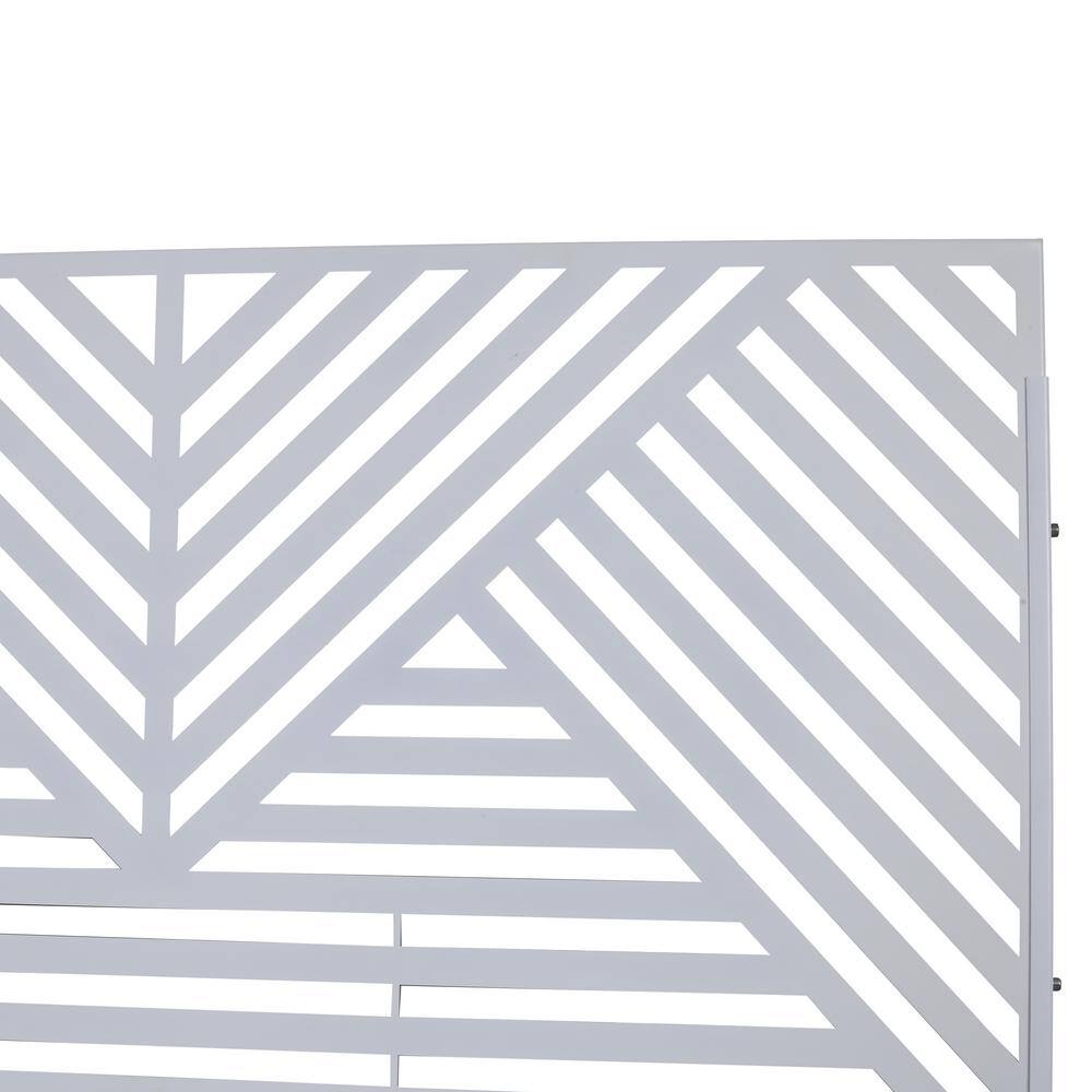 Sudzendf Outdoor and Indoor Freestanding Decorative Privacy Screen Metal Privacy Screen, Fence Panels in White