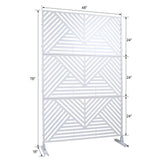 Sudzendf Outdoor and Indoor Freestanding Decorative Privacy Screen Metal Privacy Screen, Fence Panels in White