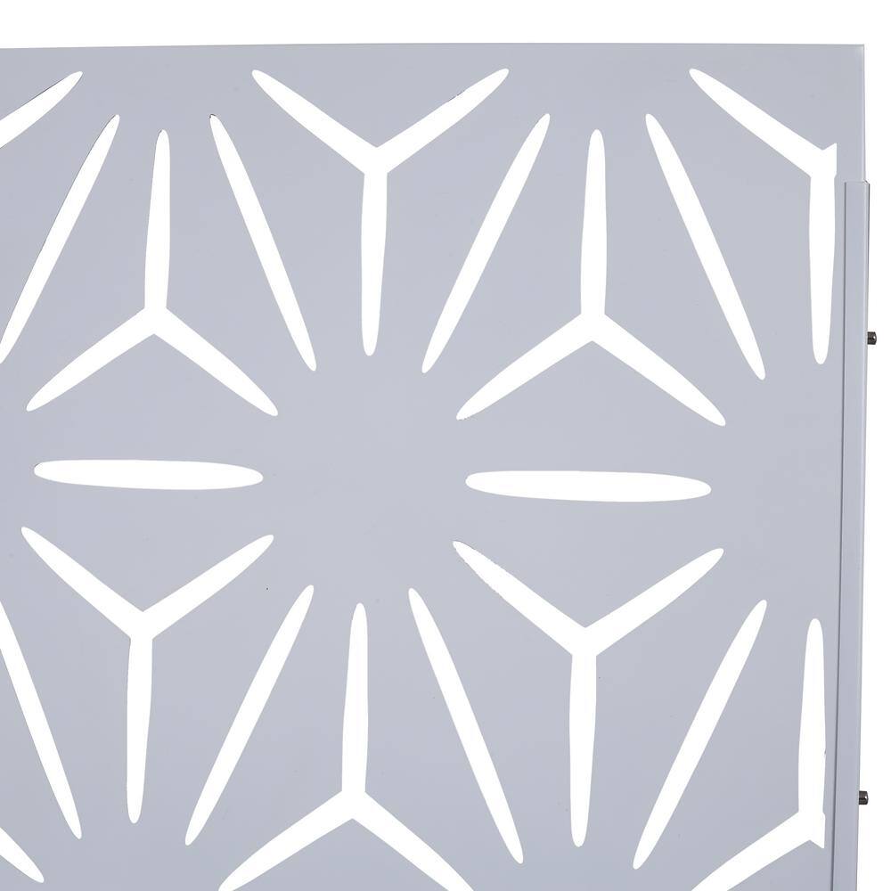 Sudzendf Outdoor and Indoor Freestanding Decorative Privacy Screen Metal Privacy Screen, Fence Panels in White