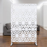 Sudzendf Outdoor and Indoor Freestanding Decorative Privacy Screen Metal Privacy Screen, Fence Panels in White
