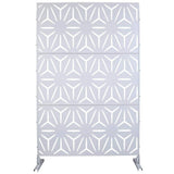 Sudzendf Outdoor and Indoor Freestanding Decorative Privacy Screen Metal Privacy Screen, Fence Panels in White