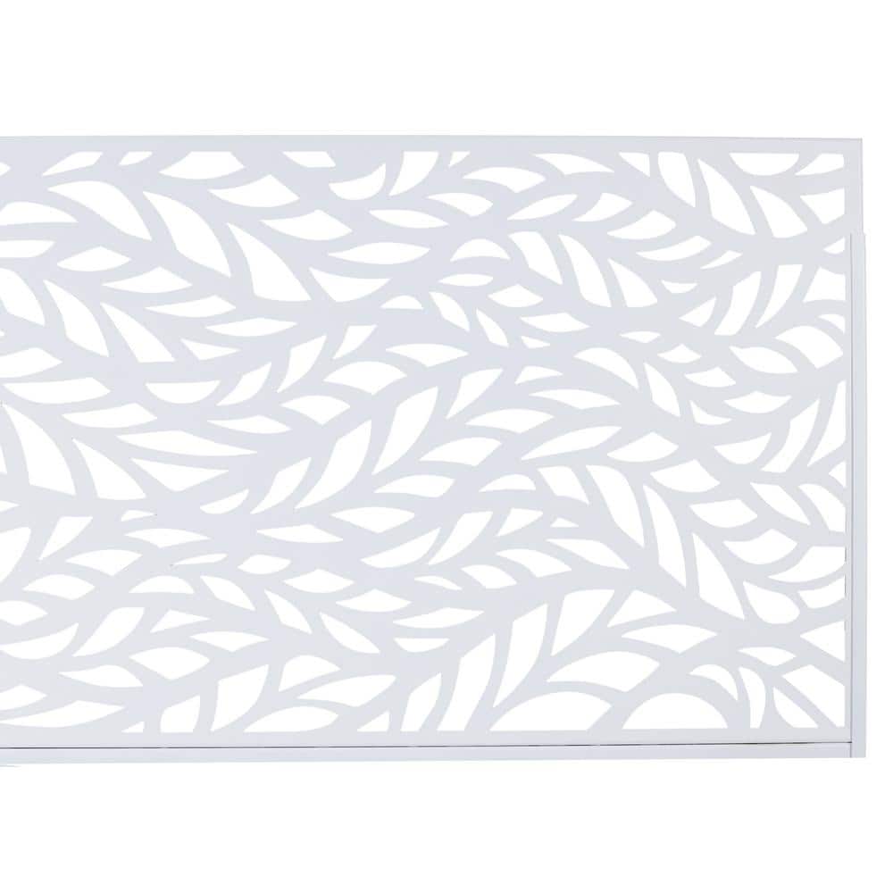 Sudzendf Outdoor and Indoor Freestanding Decorative Privacy Screen Metal Privacy Screen, Fence Panels in White