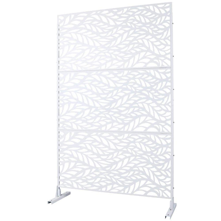 Sudzendf Outdoor and Indoor Freestanding Decorative Privacy Screen Metal Privacy Screen, Fence Panels in White