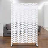 Sudzendf Outdoor and Indoor Freestanding Decorative Privacy Screen Metal Privacy Screen, Fence Panels in White