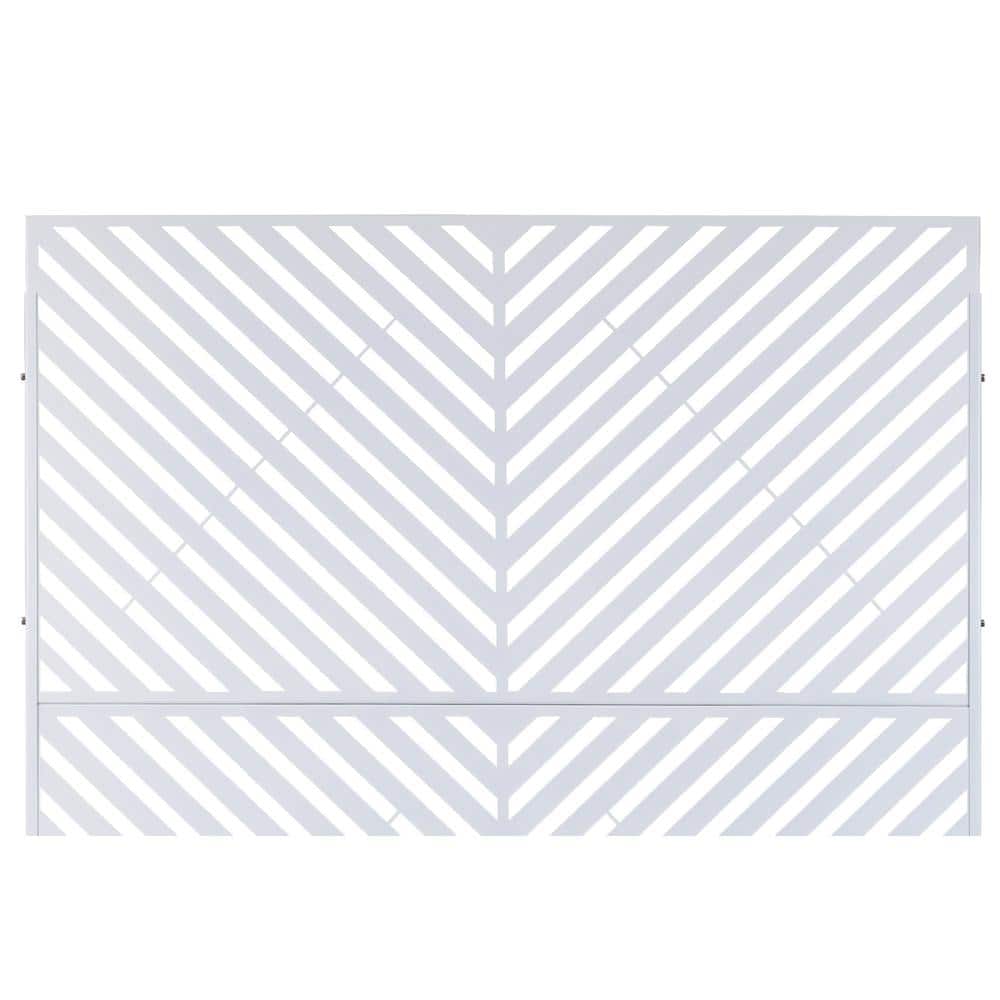 Sudzendf Outdoor and Indoor Freestanding Decorative Privacy Screen Metal Privacy Screen, Fence Panels in White