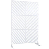 Sudzendf Outdoor and Indoor Freestanding Decorative Privacy Screen Metal Privacy Screen, Fence Panels in White
