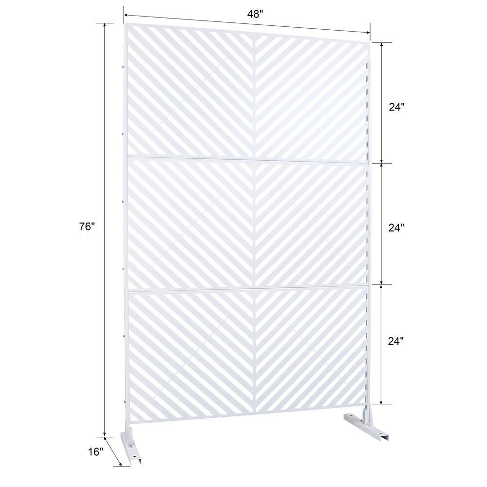 Sudzendf Outdoor and Indoor Freestanding Decorative Privacy Screen Metal Privacy Screen, Fence Panels in White
