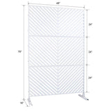 Sudzendf Outdoor and Indoor Freestanding Decorative Privacy Screen Metal Privacy Screen, Fence Panels in White