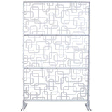 Sudzendf Outdoor and Indoor Freestanding Decorative Privacy Screen Metal Privacy Screen, Fence Panels in White