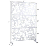 Sudzendf Outdoor and Indoor Freestanding Decorative Privacy Screen Metal Privacy Screen, Fence Panels in White