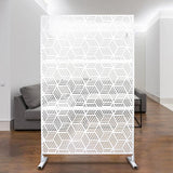 Sudzendf Outdoor and Indoor Freestanding Decorative Privacy Screen Metal Privacy Screen, Fence Panels in White