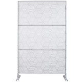 Sudzendf Outdoor and Indoor Freestanding Decorative Privacy Screen Metal Privacy Screen, Fence Panels in White