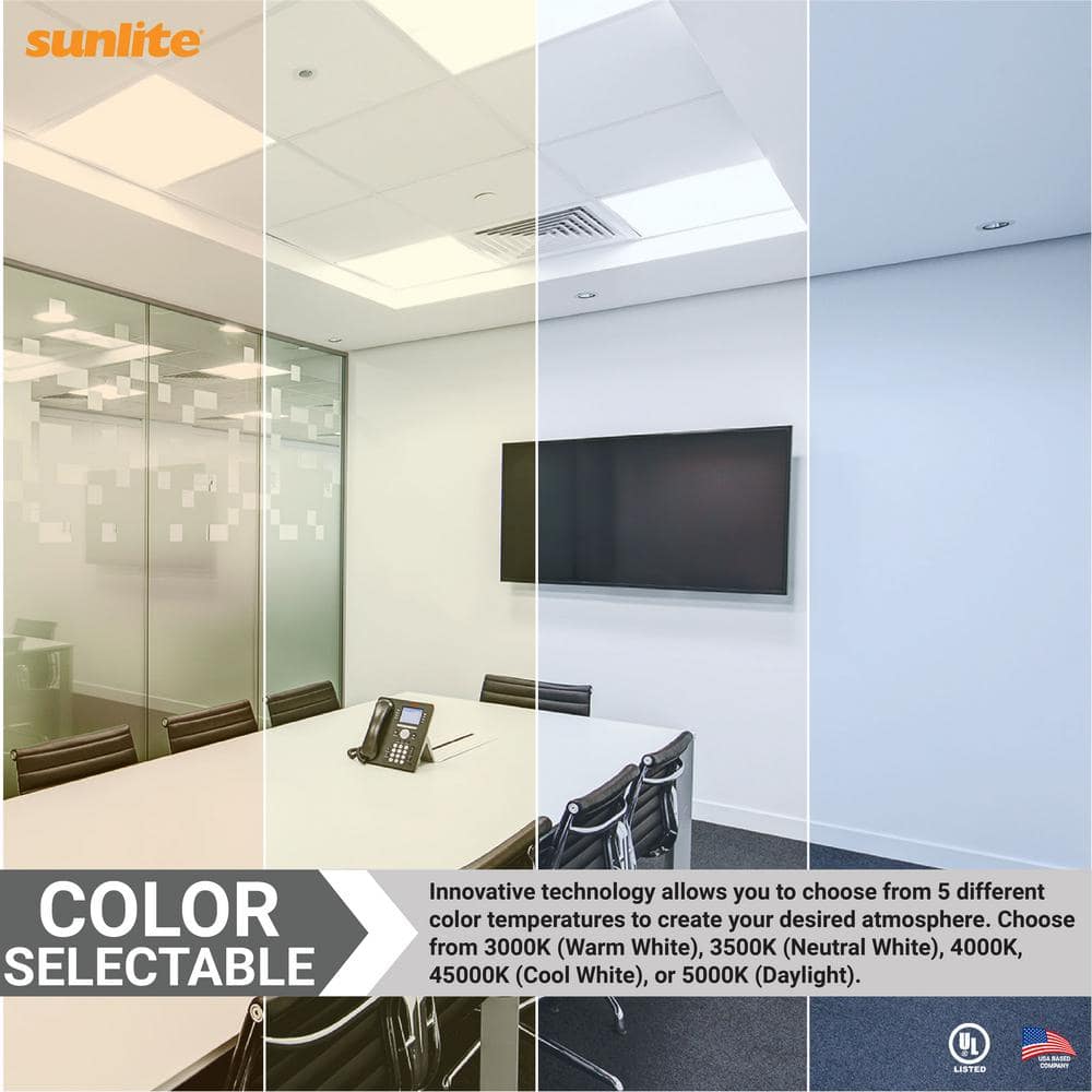 Sunlite 1 ft. x 1 ft. Dimmable 920 Lumens Integrated LED Panel Light, Selectable CCT 3000K 3500K 4000K 4500K 5000K