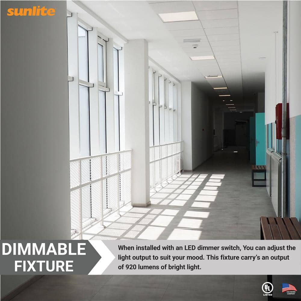 Sunlite 1 ft. x 1 ft. Dimmable 920 Lumens Integrated LED Panel Light, Selectable CCT 3000K 3500K 4000K 4500K 5000K