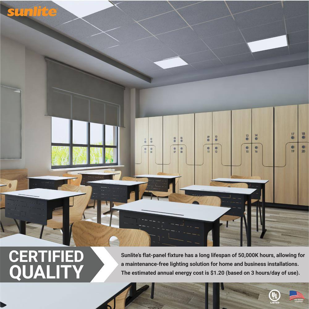 Sunlite 1 ft. x 1 ft. Dimmable 920 Lumens Integrated LED Panel Light, Selectable CCT 3000K 3500K 4000K 4500K 5000K