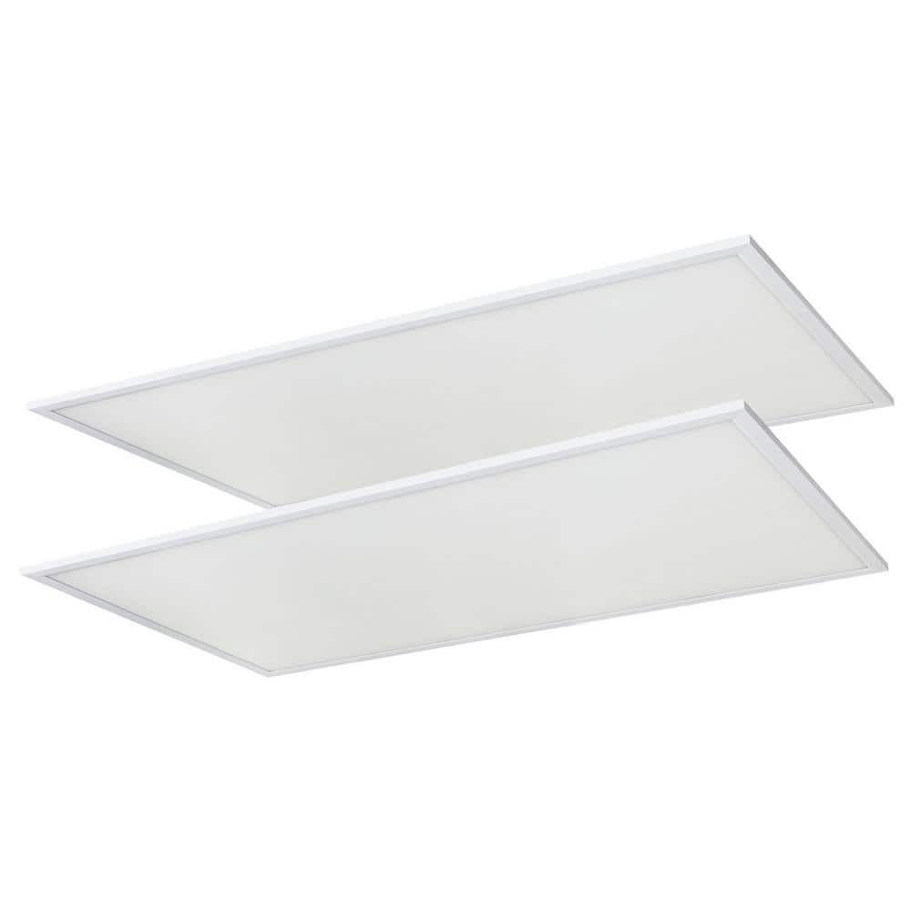 Sunlite 2 ft. x 4 ft. 390 Watt-Equivalent 6000 Lumens Lay In Dimmable Integrated LED Flat Panel Light 3000K (2-Pack)