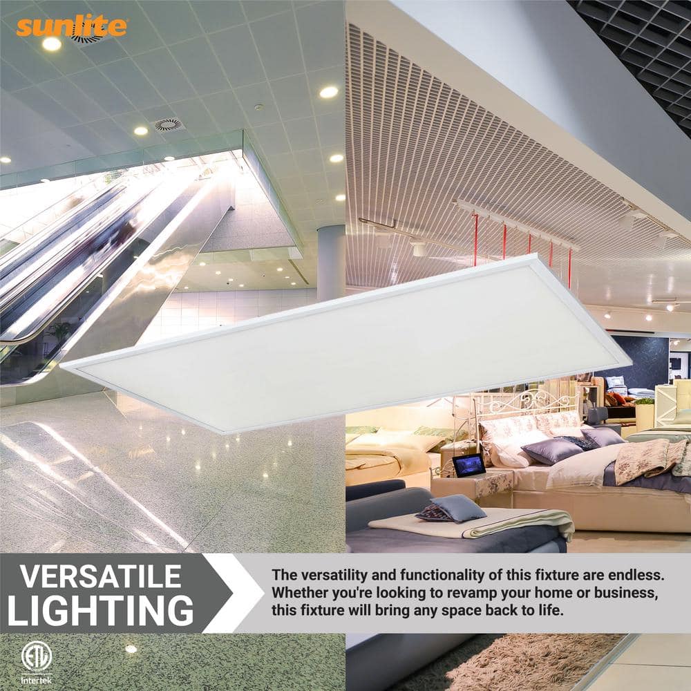 Sunlite 2 ft. x 4 ft. 390 Watt-Equivalent 6000 Lumens Lay In Dimmable Integrated LED Flat Panel Light 3000K (2-Pack)