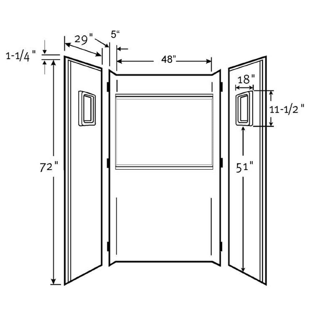 Swan 34 in. x 48 in. x 72 in. 3-Piece Direct-to-Stud Alcove Shower Surround in Bone