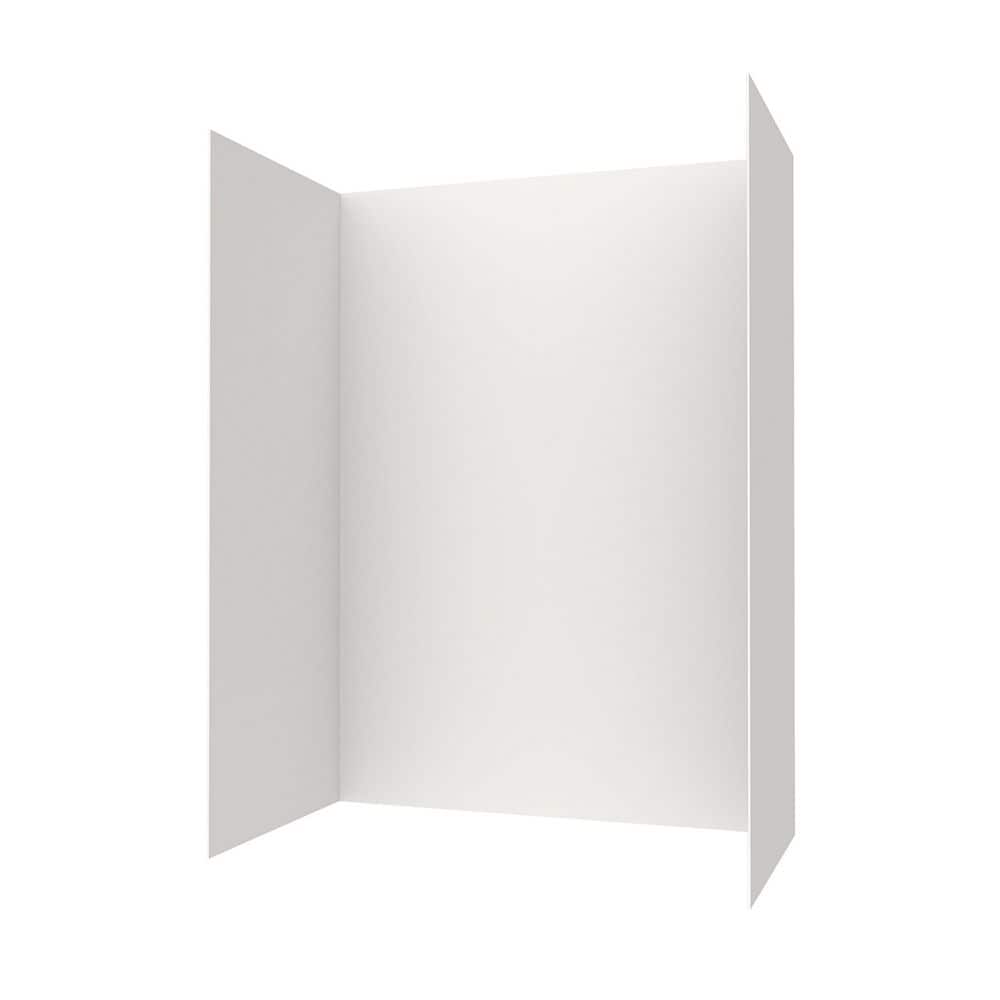 Swan 36 in. x 60 in. x 72 in. 3-Piece Easy Up Adhesive Alcove Shower Surround in White